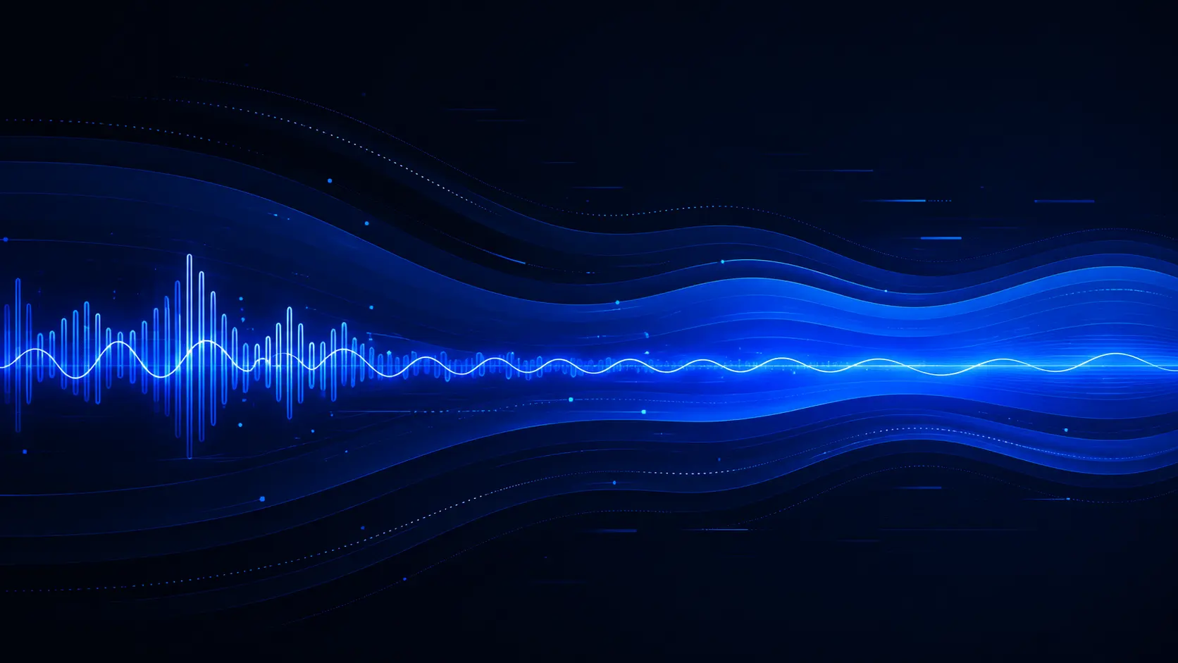 Digital circuit diagram representing the layered architecture of an AI voice call system.